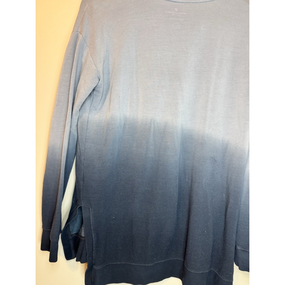 American Eagle Womens Blue Ombre Long Sleeve Sweater With Slit Sides Size Small - Picture 9 of 12